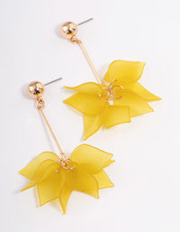 Yellow Petal Stack Drop Earrings - link has visual effect only