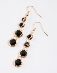 Black Stone Graduating Drop Earrings - link has visual effect only