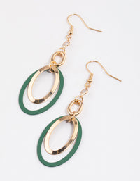 Green Coated Open Circle Drop Earrings - link has visual effect only