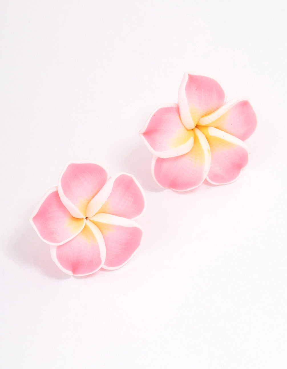 Pink Frangipani Stud Earrings