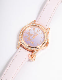 Kids Lilac & Rose Gold Coloured Faux Leather Watch - link has visual effect only