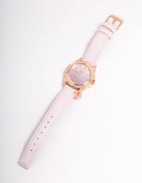 Kids Lilac & Rose Gold Coloured Faux Leather Watch - link has visual effect only
