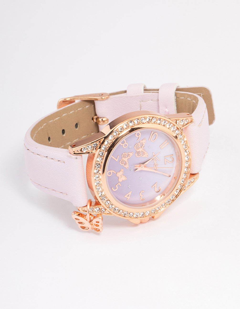 Kids Lilac & Rose Gold Coloured Faux Leather Watch