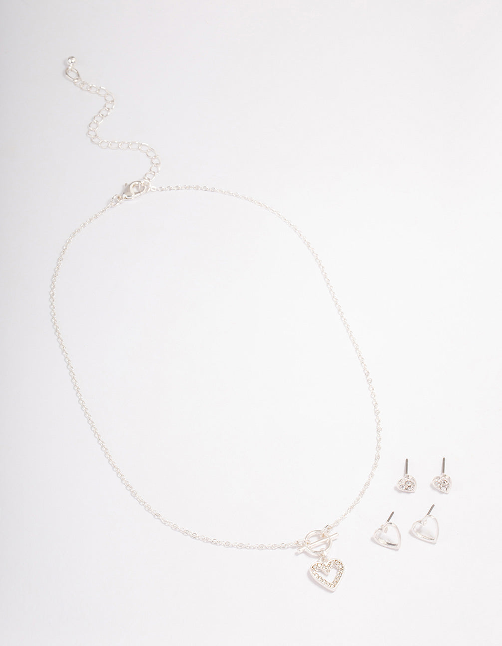 Silver T&O Heart Jewellery Set