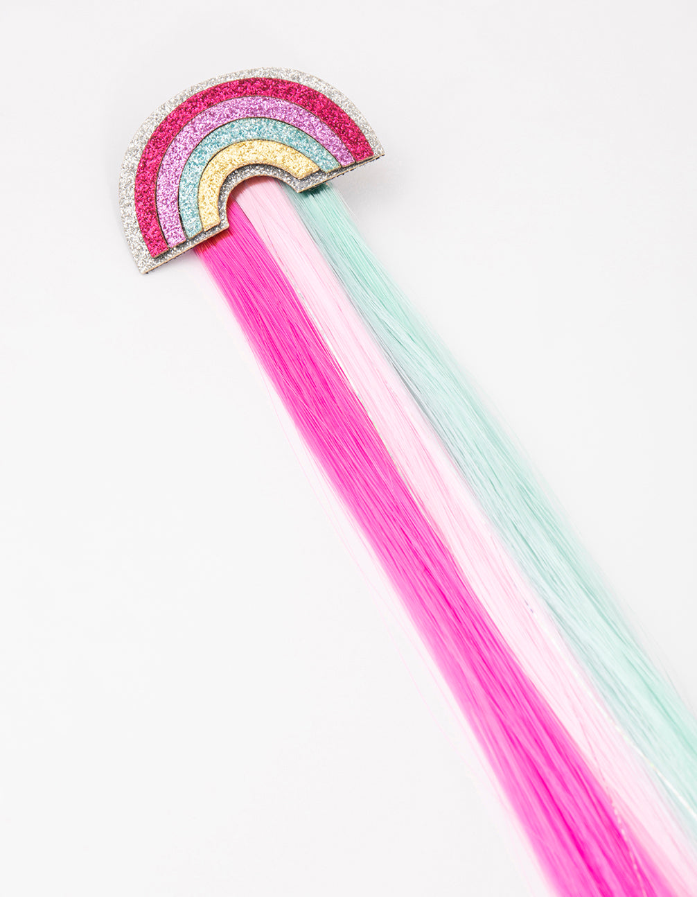 Kids Mixed Metal Faux Hair Rainbow Clip