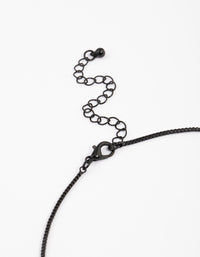 Coated Black Boxchain Large Diamante Cross Necklace - link has visual effect only