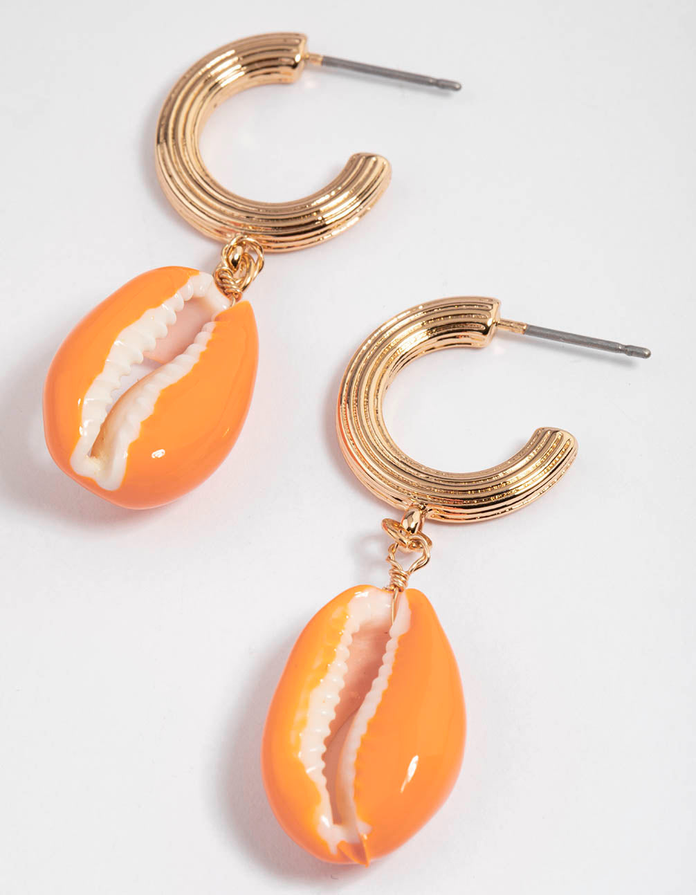 Gold Summer Shell Drop Earrings