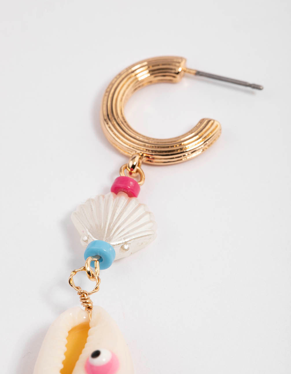 Gold Multi Shell Drop Earrings