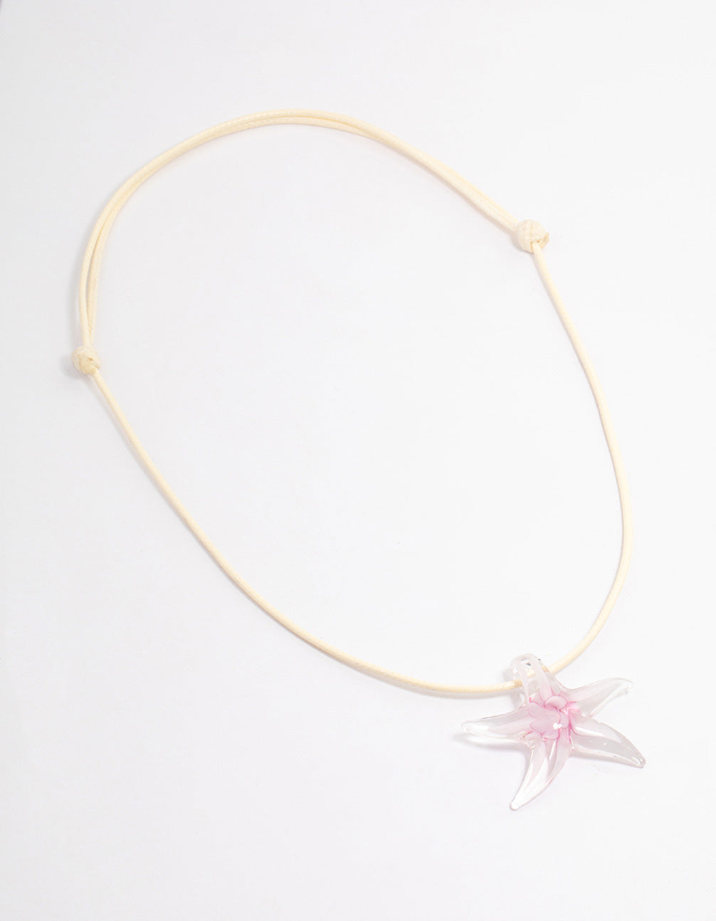 Pink Starfish Cord Necklace