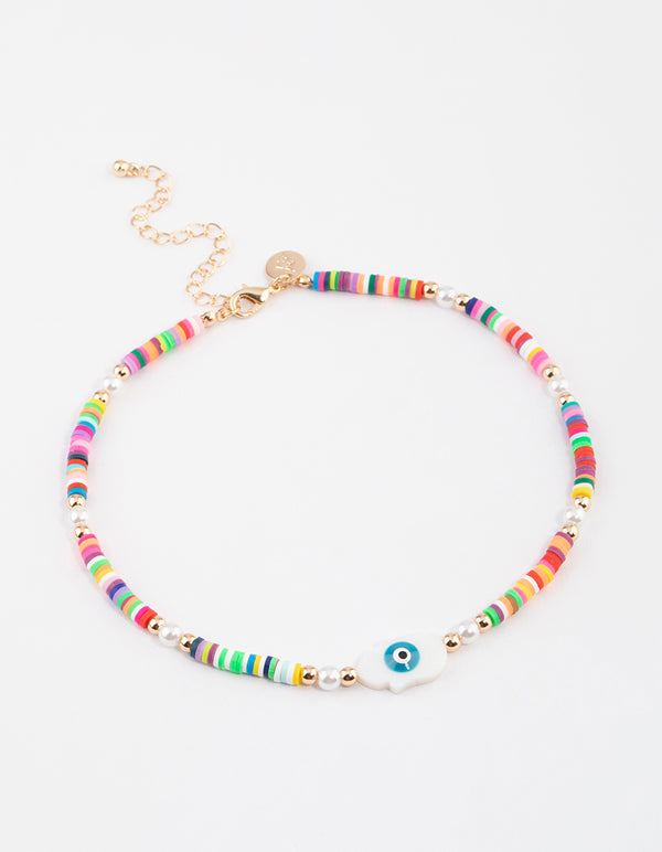 Gold Hamsa Beaded Choker