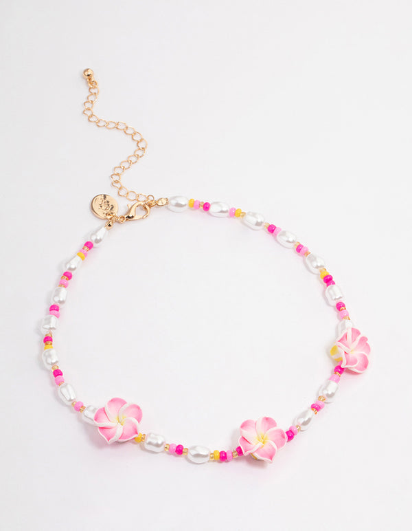 Gold Hibiscus Flower Choker