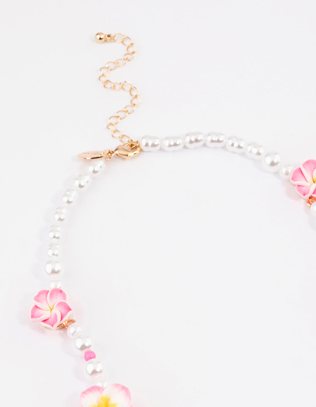 Gold Hibiscus Pearl Necklace