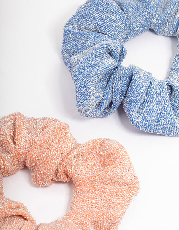 Fabric Sparkly Hair Scrunchie Pack