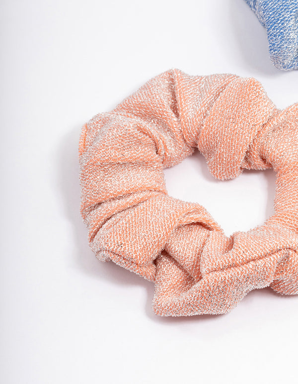 Fabric Sparkly Hair Scrunchie Pack
