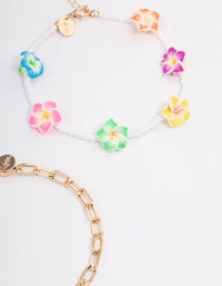 Gold Hibiscus Flower Chain Anklet - link has visual effect only