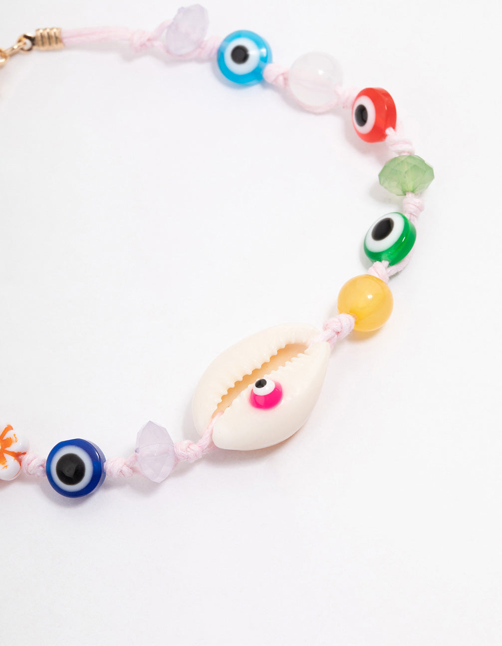 Gold Evil Eye Shell Anklet