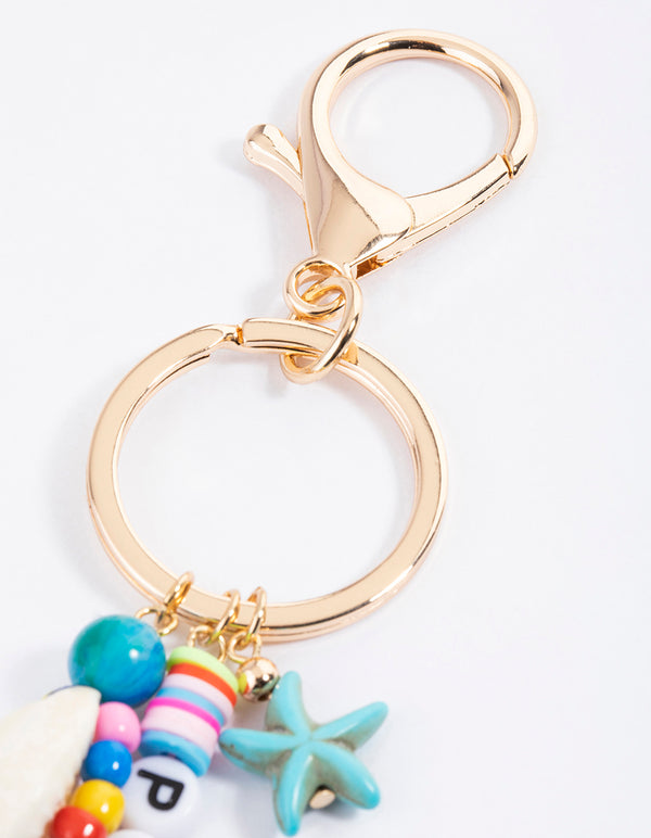 Gold Peace Tassel Key Ring