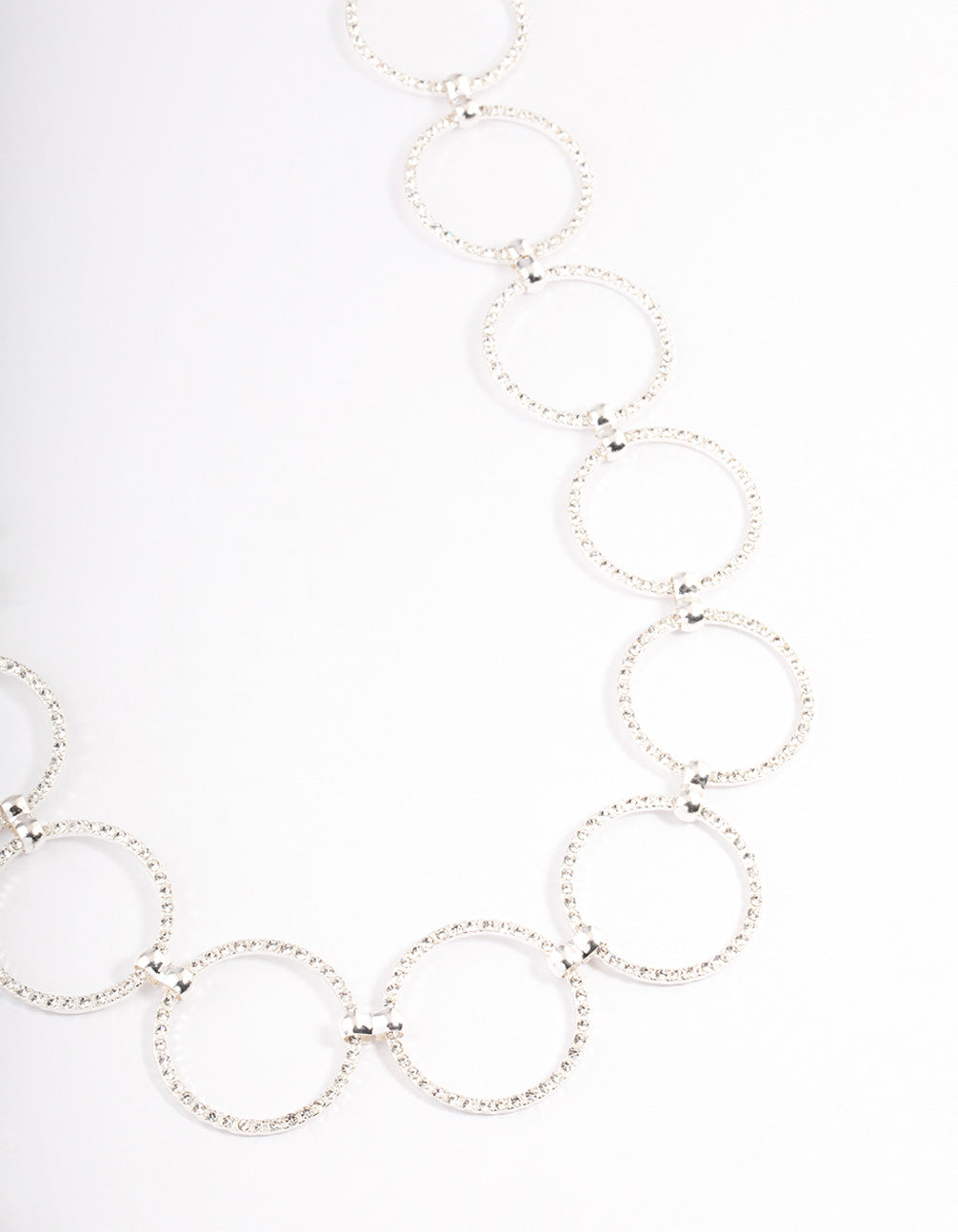 Silver Large Diamante Circle Belt