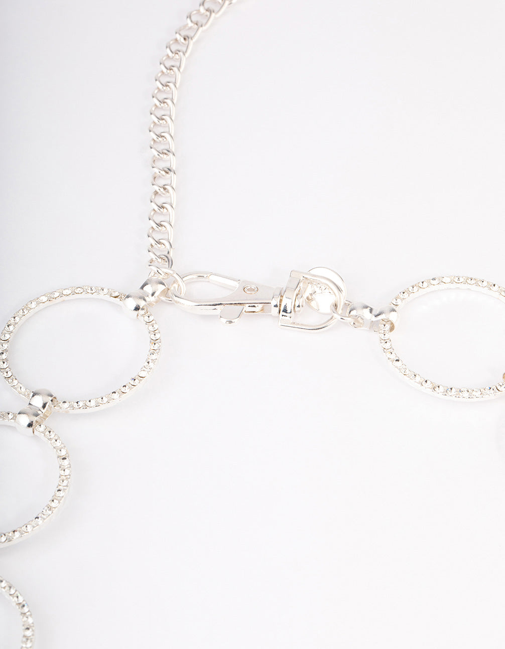 Silver Large Diamante Circle Belt