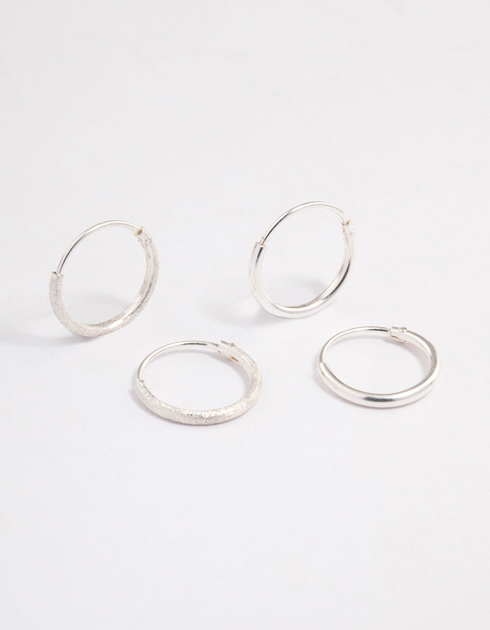 Sterling Silver Glitter Hoop Earring Pack