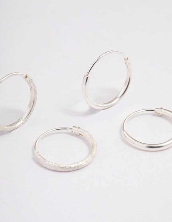 Sterling Silver Glitter Hoop Earring Pack