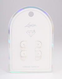 Sterling Silver Glitter Hoop Earring Pack - link has visual effect only