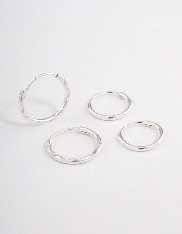 Sterling Silver Spiral Hoop Earring Pack