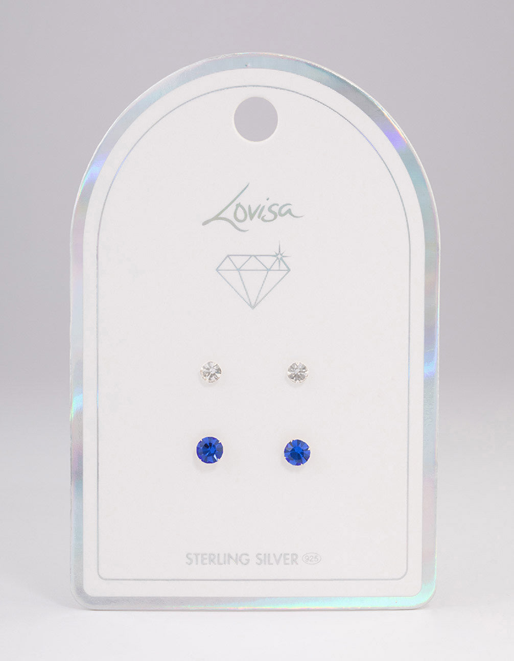 Sterling Silver Diamante Stud Earring Pack