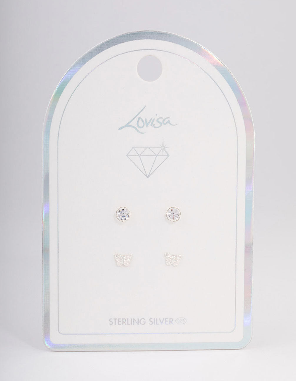 Sterling Silver Diamante & Butterfly Earring Pack
