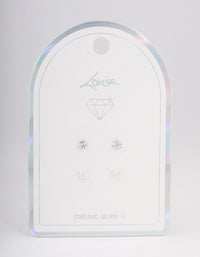 Sterling Silver Diamante & Butterfly Earring Pack - link has visual effect only