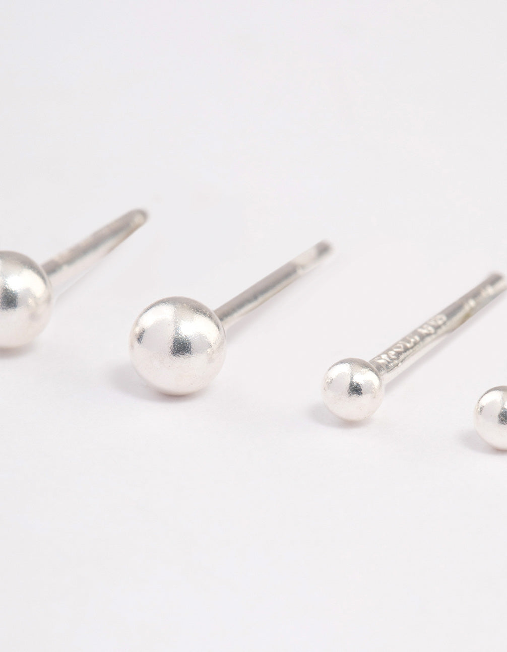 Sterling Silver Plain Stud Earring Pack