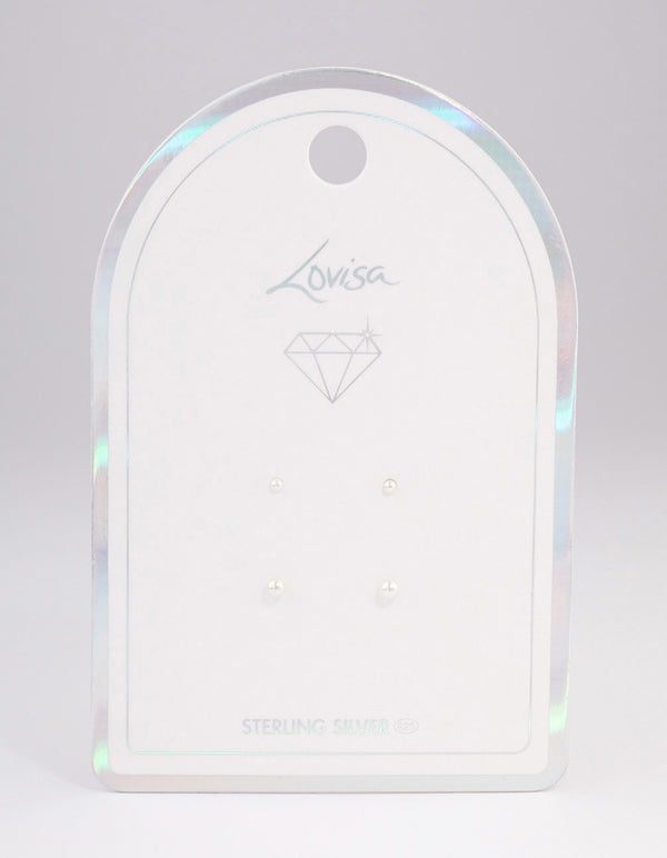 Sterling Silver Plain Stud Earring Pack