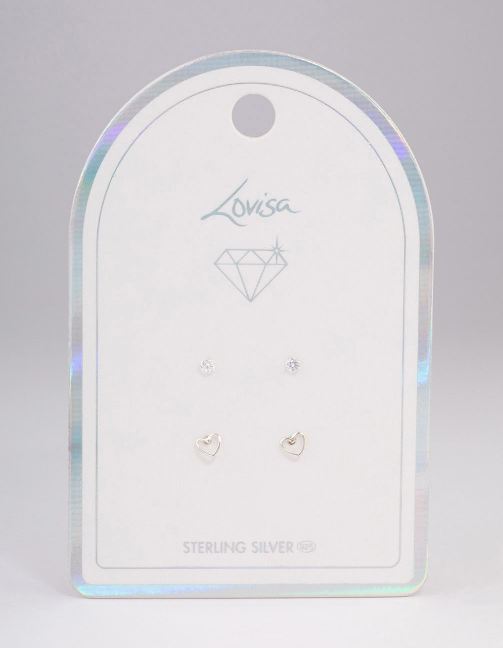 Sterling Silver Cut Out Heart Stud Earring Pack