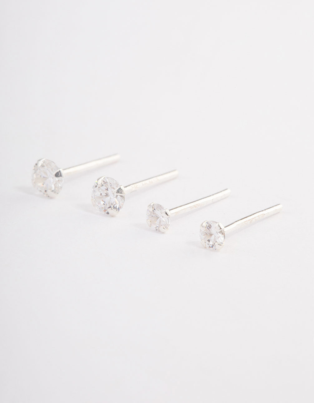 Sterling Silver Double Diamante Stud Earring Pack
