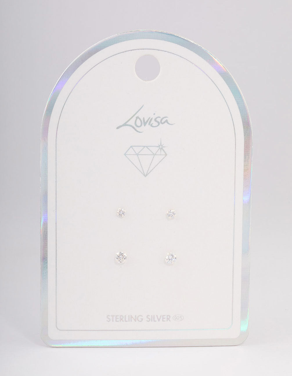 Sterling Silver Double Diamante Stud Earring Pack