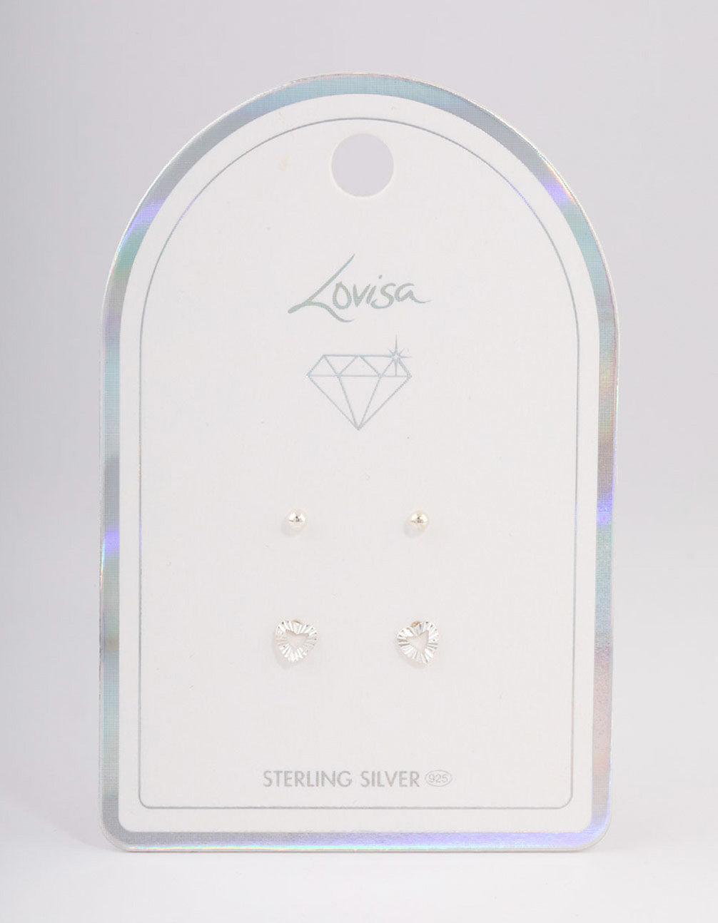 Sterling Silver Textured Heart Stud Earring Pack