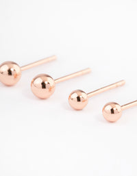 Rose Gold Plated Sterling Silver Plain Stud Earring Pack - link has visual effect only