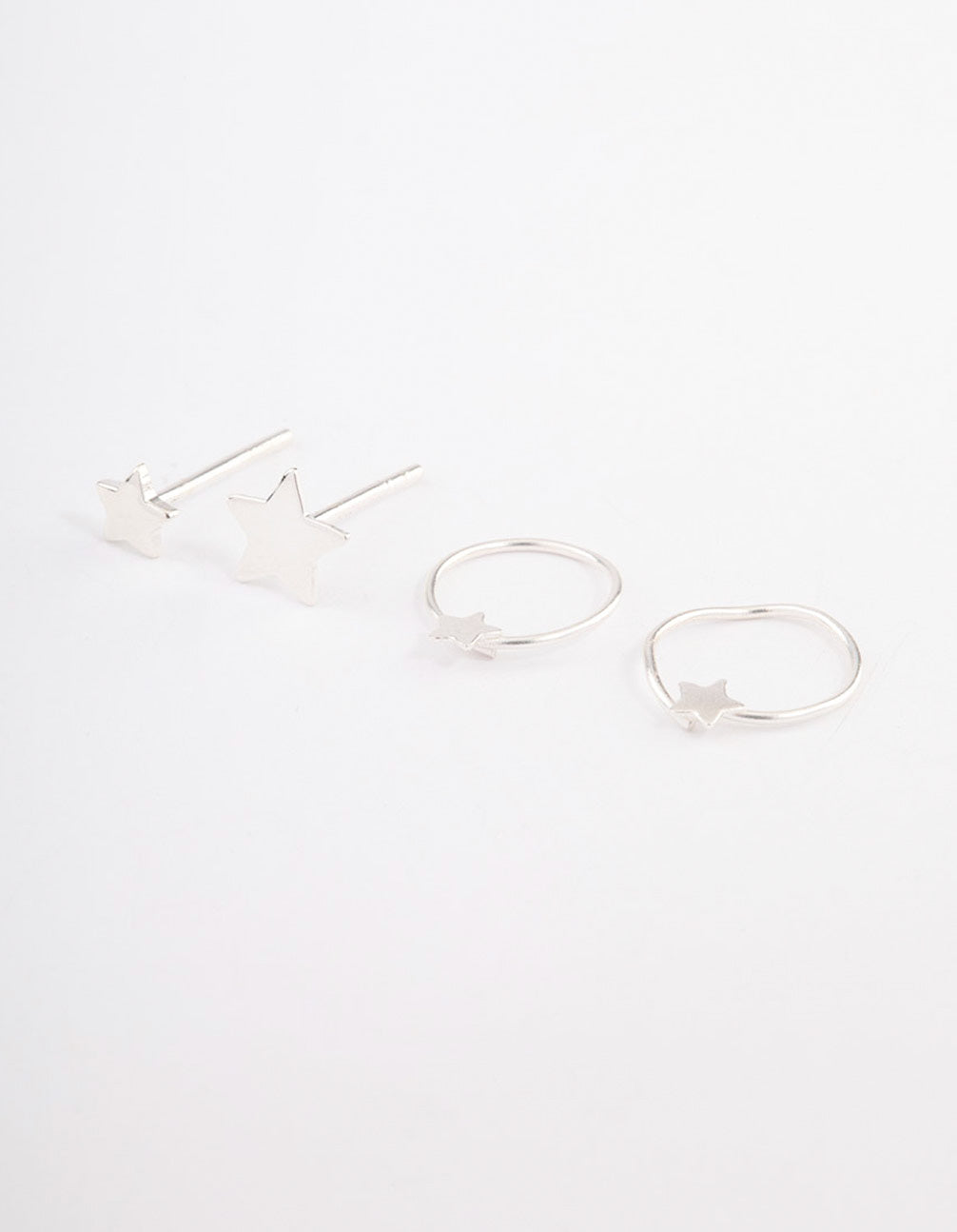 Sterling Silver Star Stud & Hoop Earring Pack