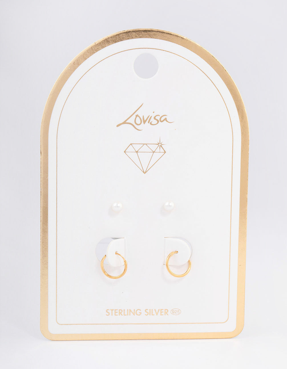 Gold Plated Sterling Silver Pearl Stud & Hoop Earring Pack
