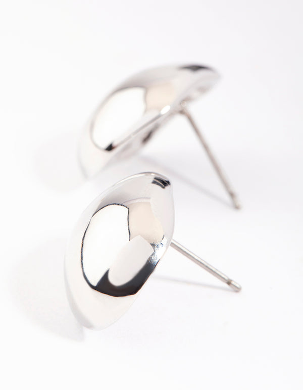 Silver Chunky Melted Stud Earrings