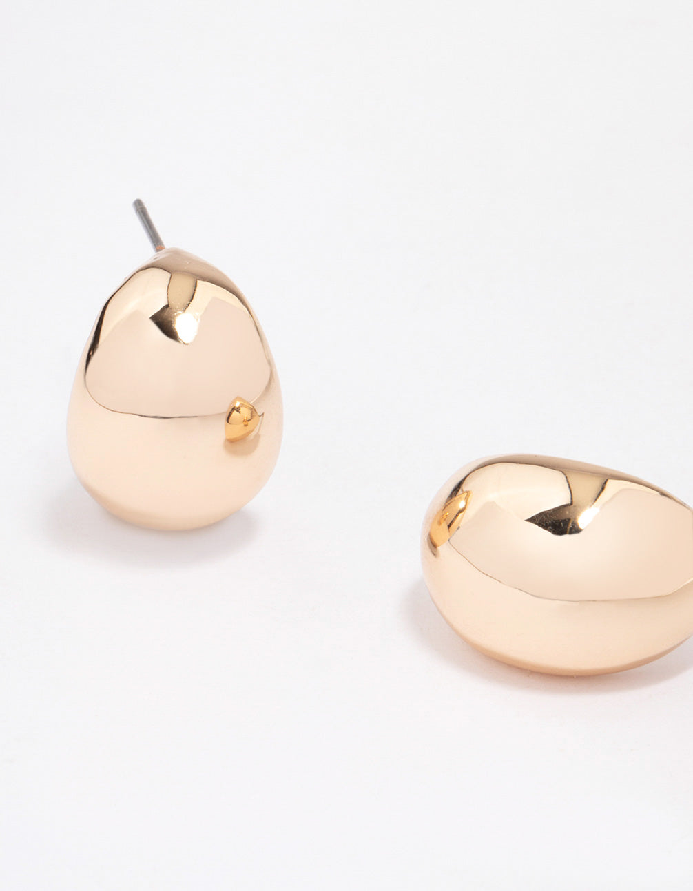 Gold Round Droplet Hoop Earrings