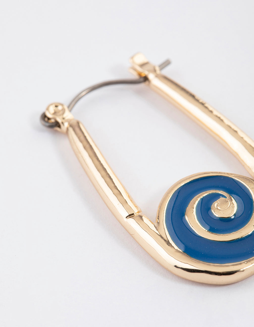 Gold Swirl Oval Hoop Earrings