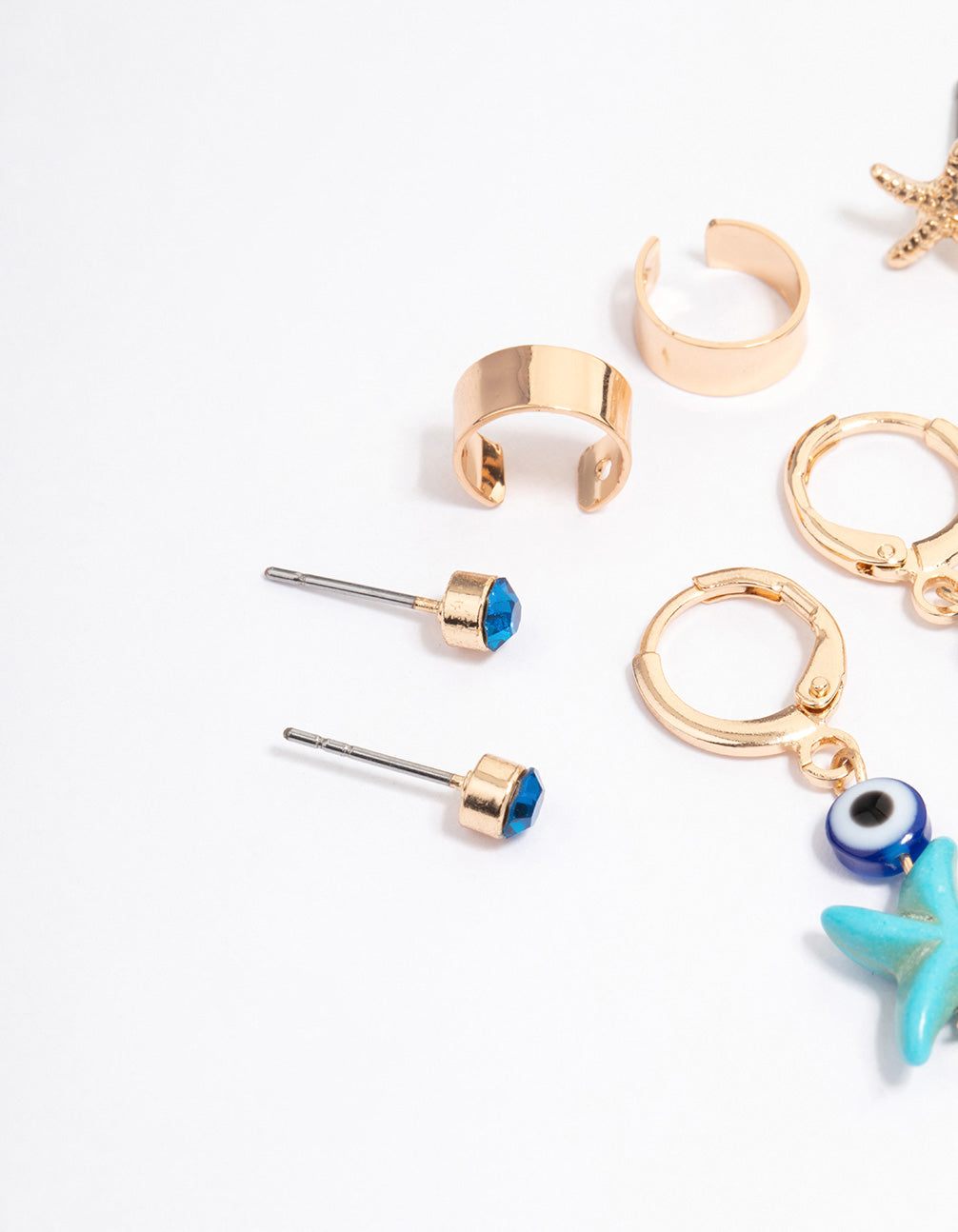 Gold & Blush Sandy Starfish Ear Stack