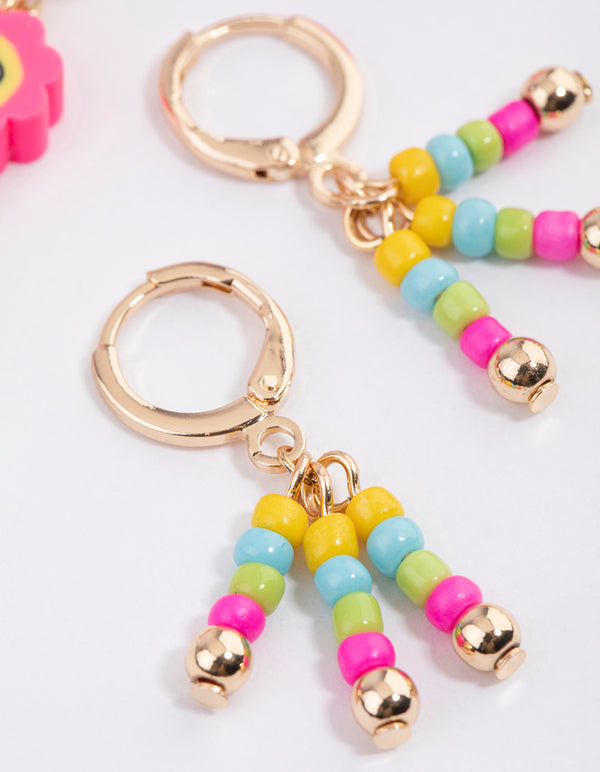 Gold & Smiley Sunflower Ear Stack