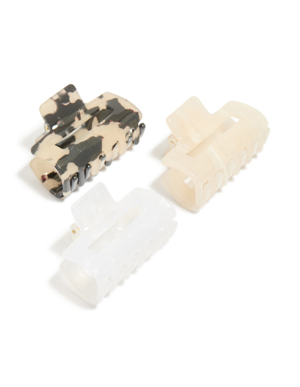 Acrylic Natural Mini Rectangle Claw Clip Pack