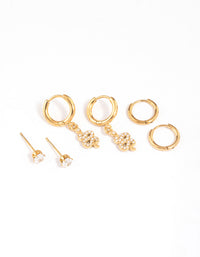 Gold Plated Surgical Steel Snake Huggie Earrings Pack - link has visual effect only