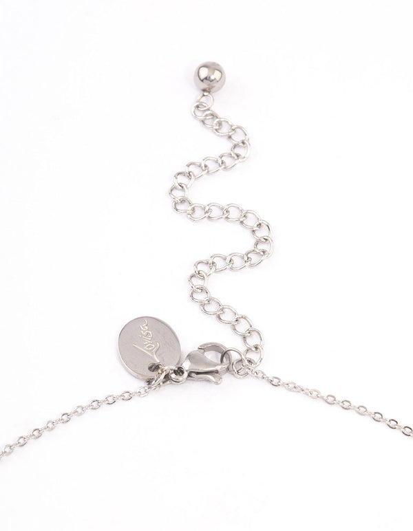 Surgical Steel Cubic Zirconia Statement Heart Pendant Necklace