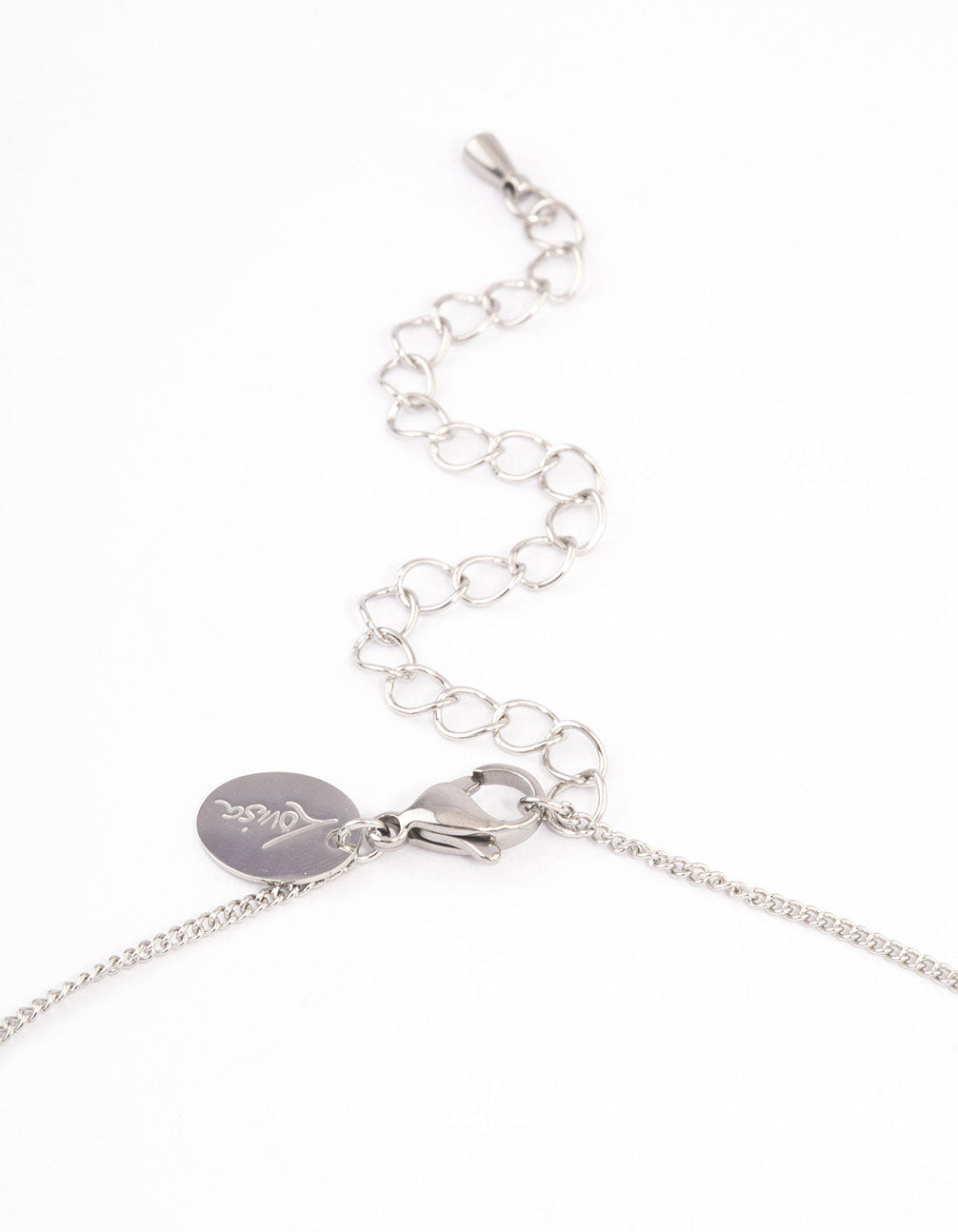Surgical Steel Cubic Zirconia Pave Cross Pendant Necklace