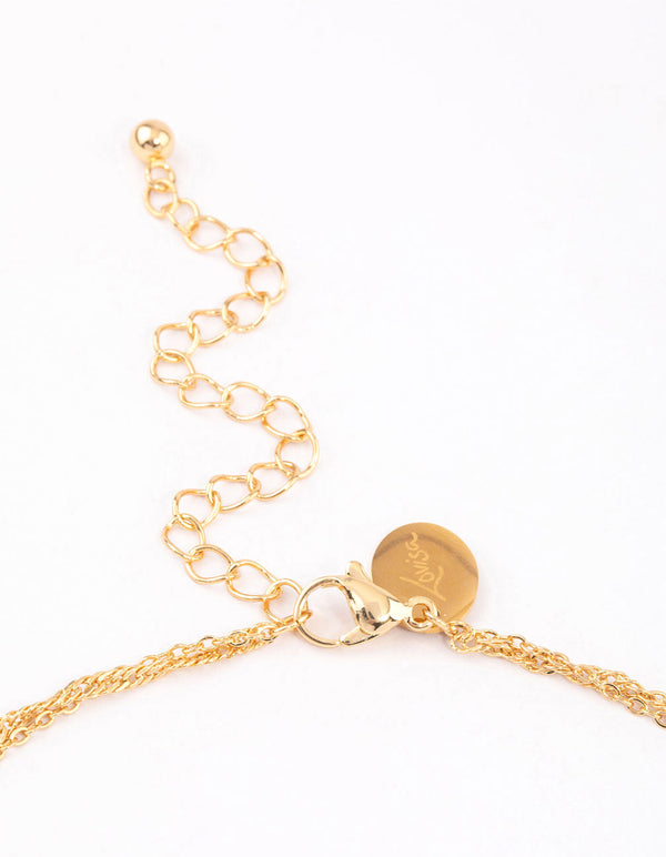 Gold Plated Surgical Steel Crystal Layered Necklace