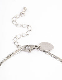 Surgical Steel Cubic Zirconia Double Thick Chain Bracelet - link has visual effect only